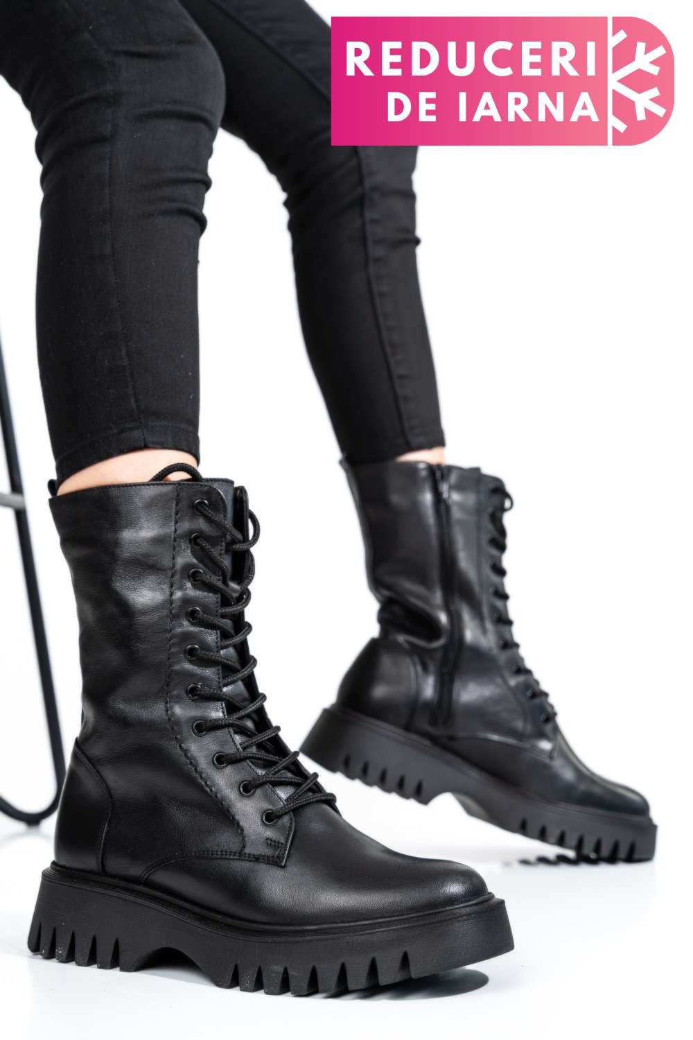 GHETE DAMA PIELE NATURALA NEGRE 2S7732-052NP