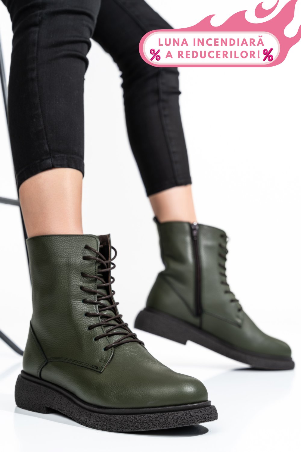 GHETE FEMEI PIELE NATURALA KHAKI 2S7732-002SFL