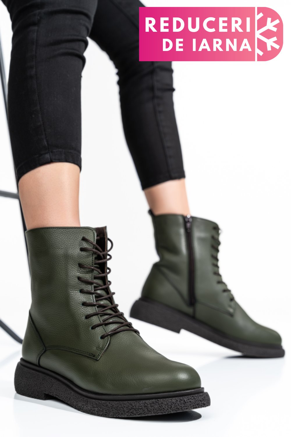 GHETE FEMEI PIELE NATURALA KHAKI 2S7732-002SFL