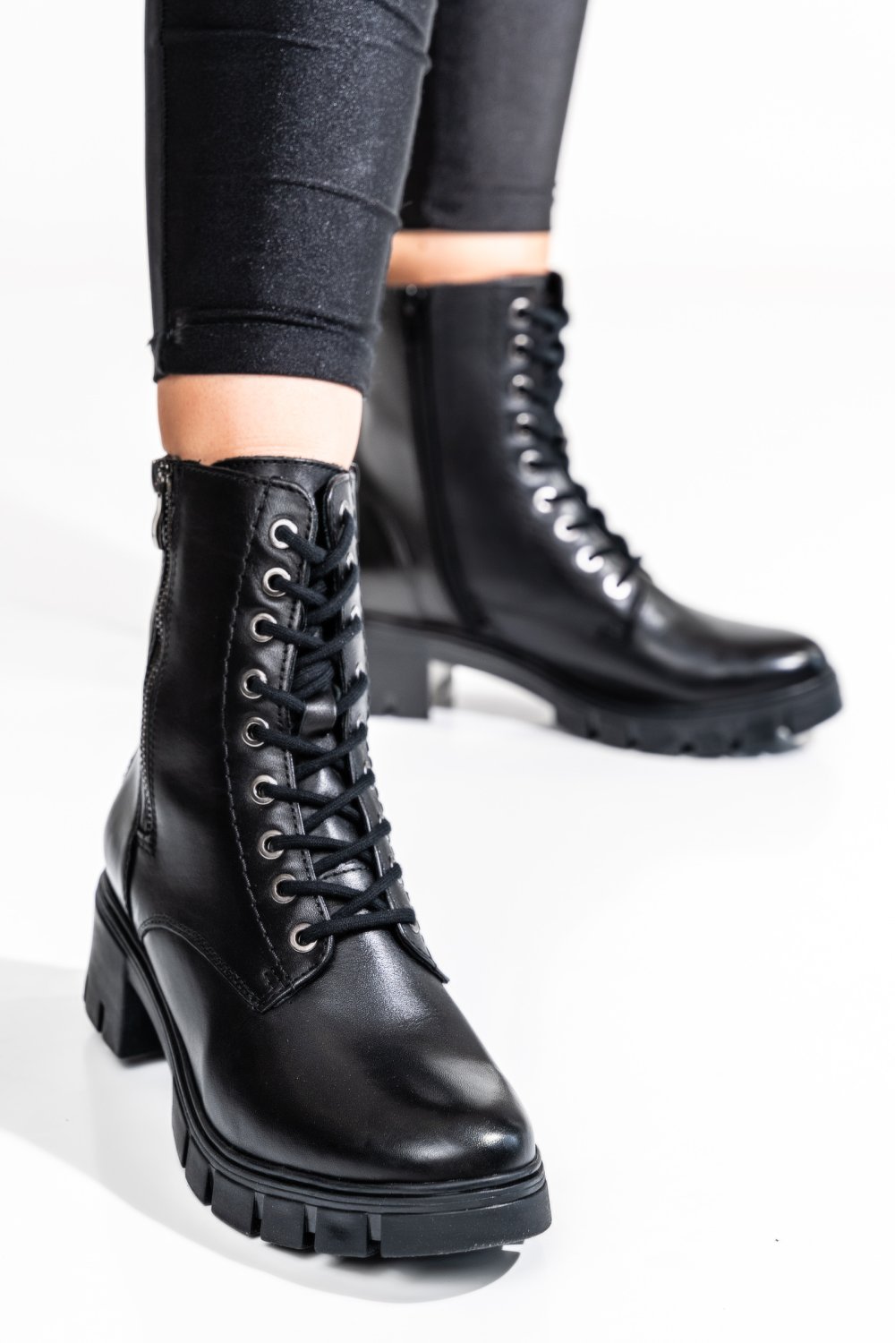 GHETE DAMA PIELE NATURALA NEGRE VB083201