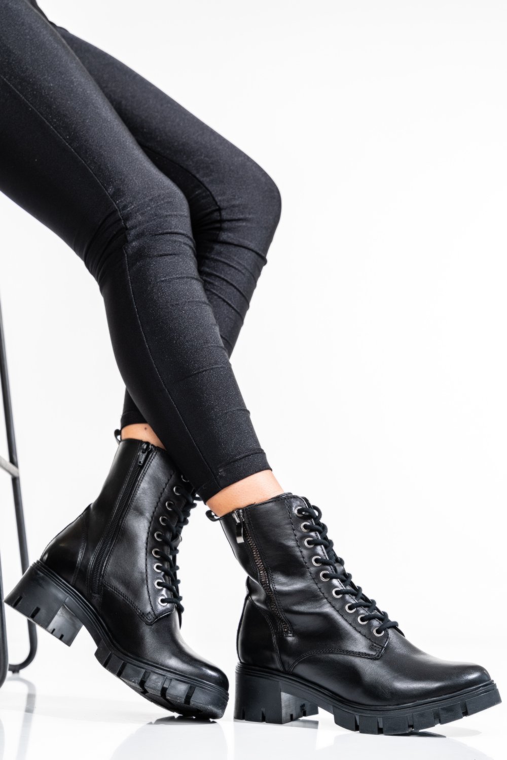 GHETE DAMA PIELE NATURALA NEGRE VB083201