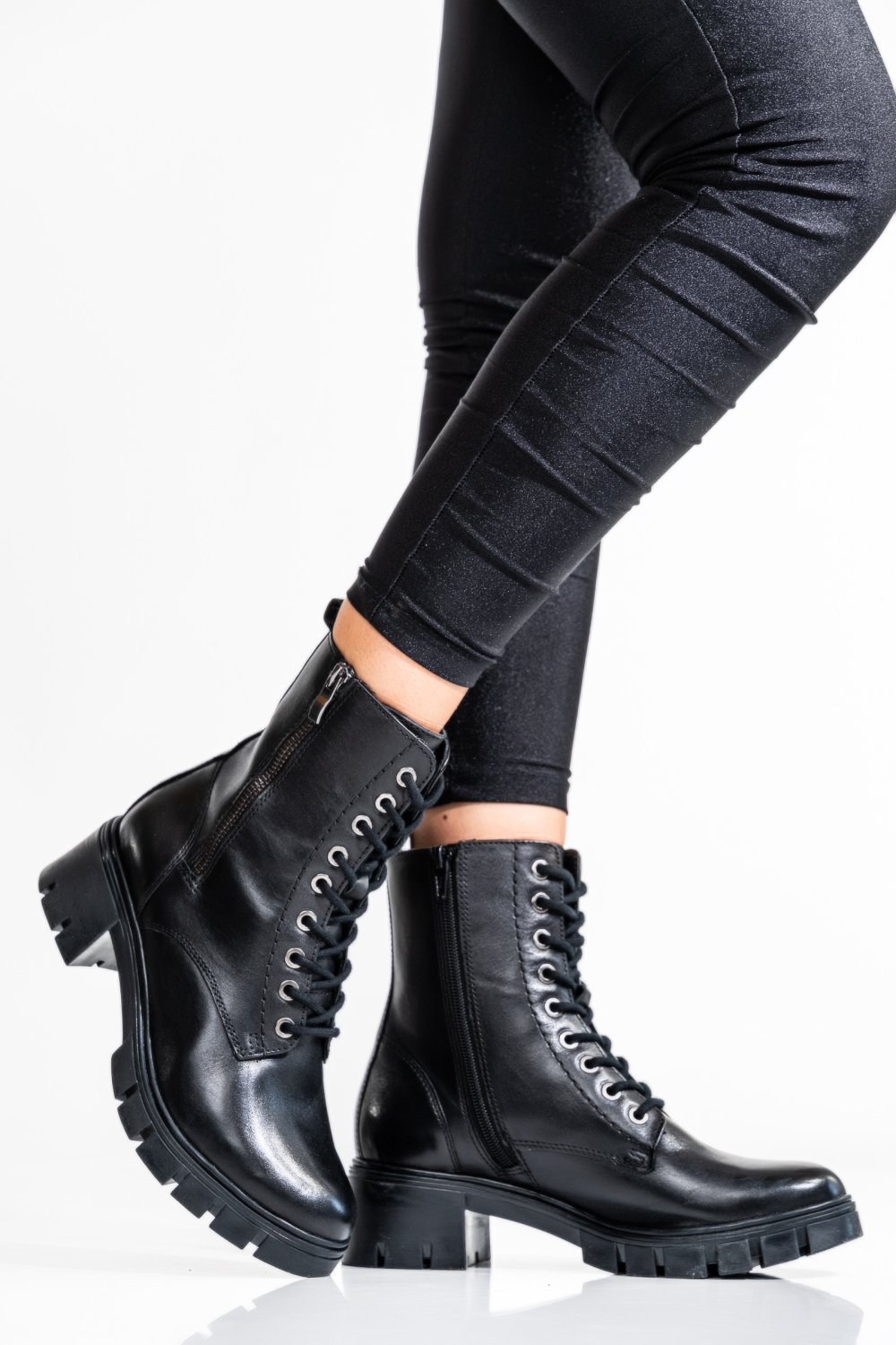 GHETE DAMA PIELE NATURALA NEGRE VB083201