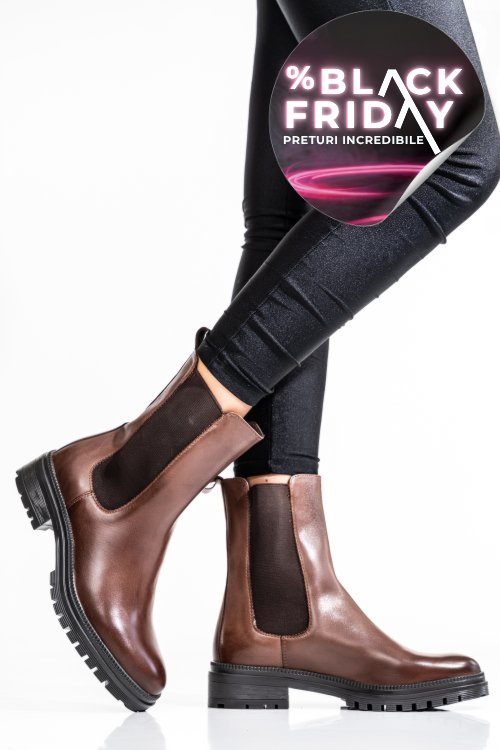 Ghete dama piele naturala maro ws77h54h04