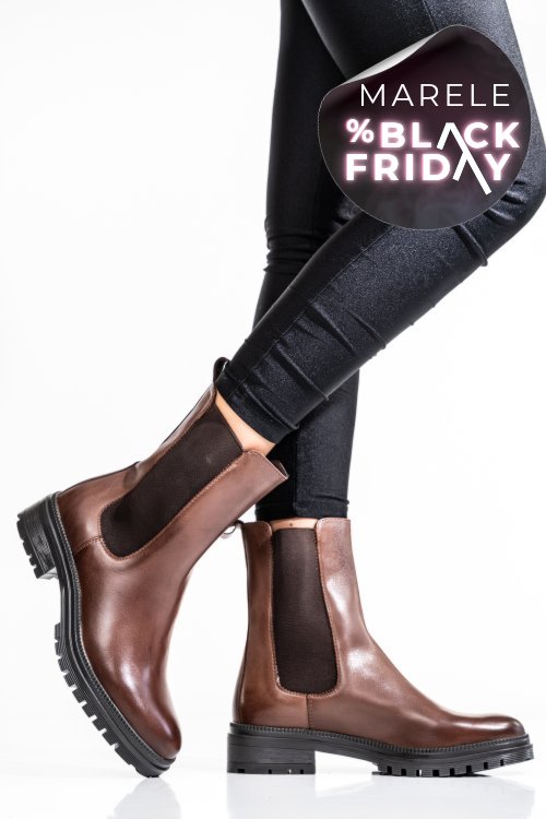 Ghete dama piele naturala maro ws77h54h04