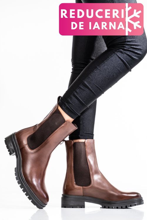 Ghete dama piele naturala maro ws77h54h04