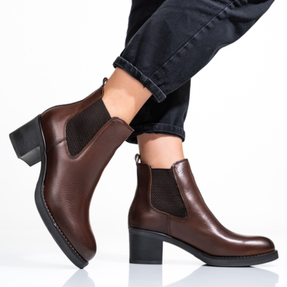 GHETE DAMA PIELE NATURALA MARO INCHIS TOC MIC 2S77571
