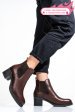 Ghete dama piele naturala maro inchis toc mic 2s77571