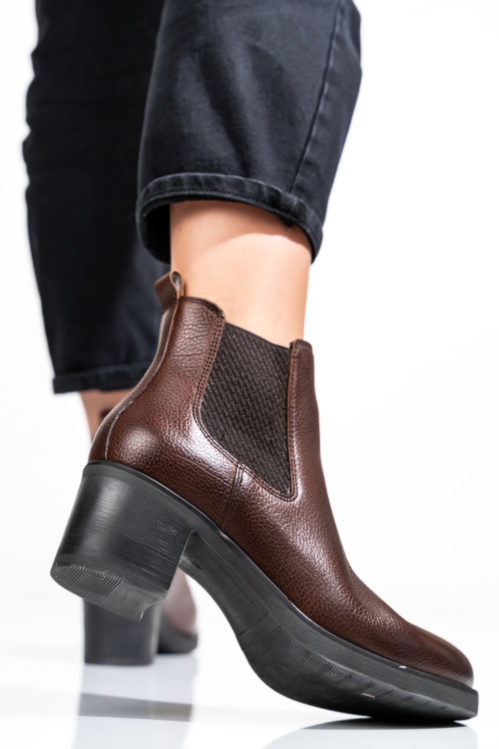 GHETE DAMA PIELE NATURALA MARO INCHIS TOC MIC 2S77571