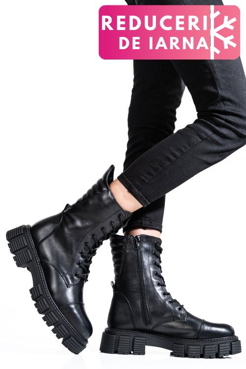 Ghete dama piele naturala negre 2s7732-048np