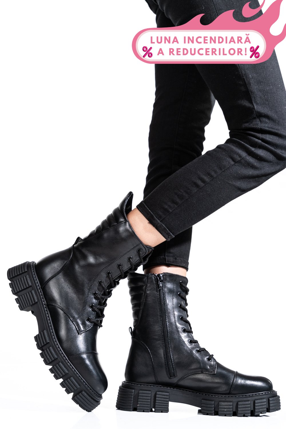 GHETE DAMA PIELE NATURALA NEGRE 2S7732-048NP