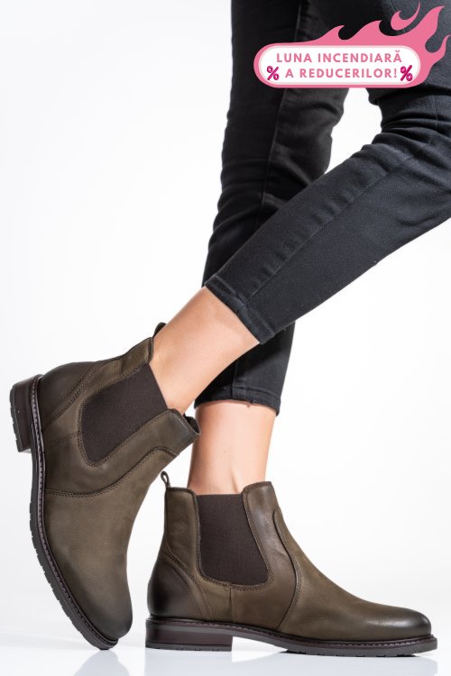 Ghete dama piele naturala nabuk maro 6s77486