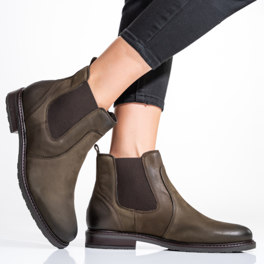 GHETE DAMA PIELE NATURALA NABUK MARO 6S77486
