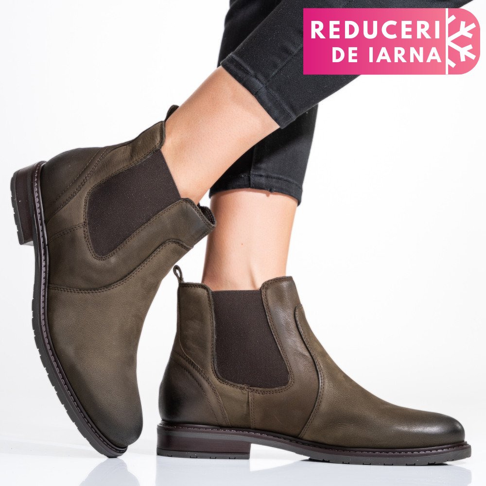 GHETE DAMA PIELE NATURALA NABUK MARO 6S77486