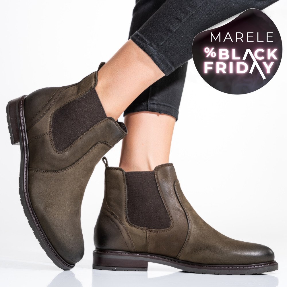 GHETE DAMA PIELE NATURALA NABUK MARO 6S77486