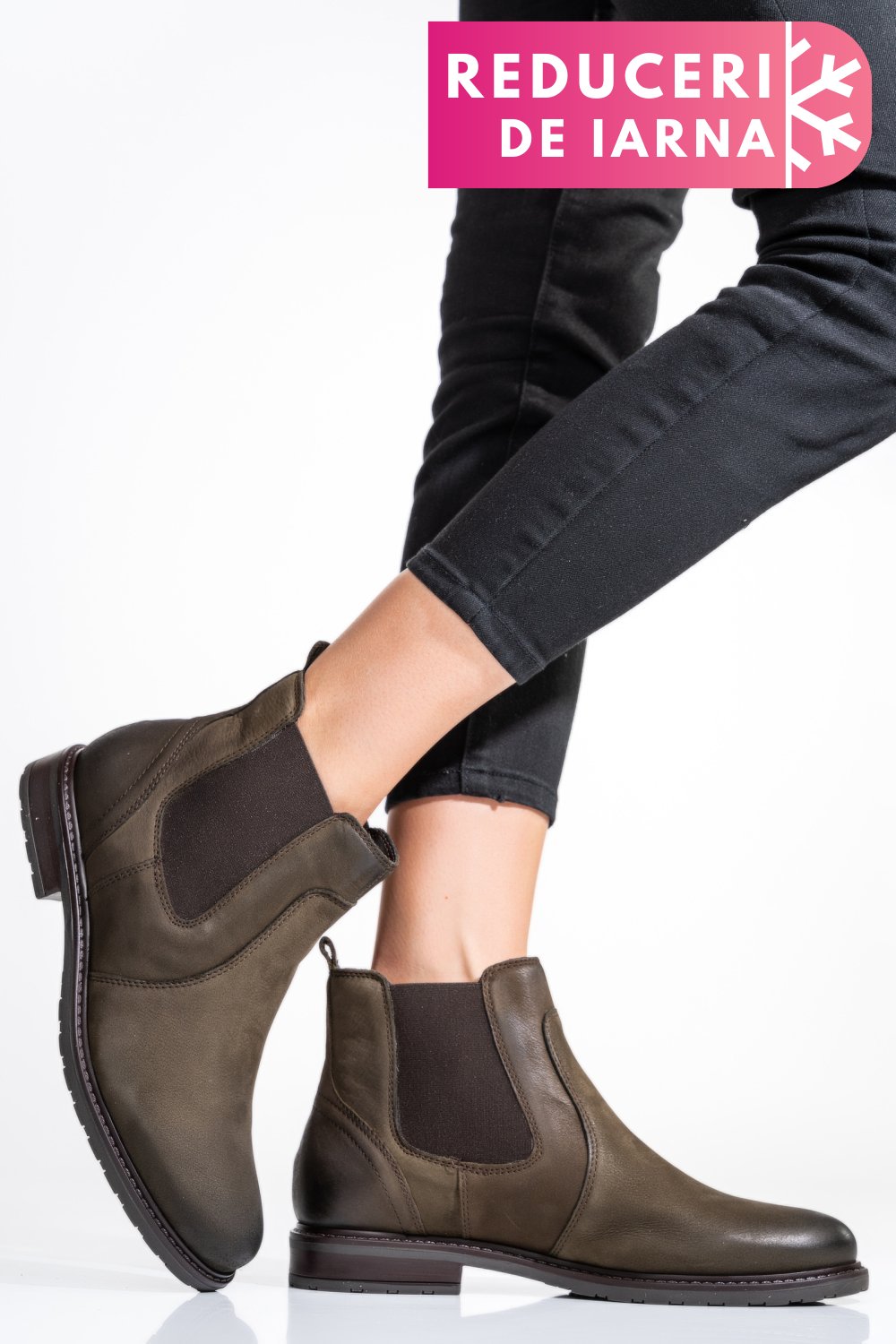 GHETE DAMA PIELE NATURALA NABUK MARO 6S77486