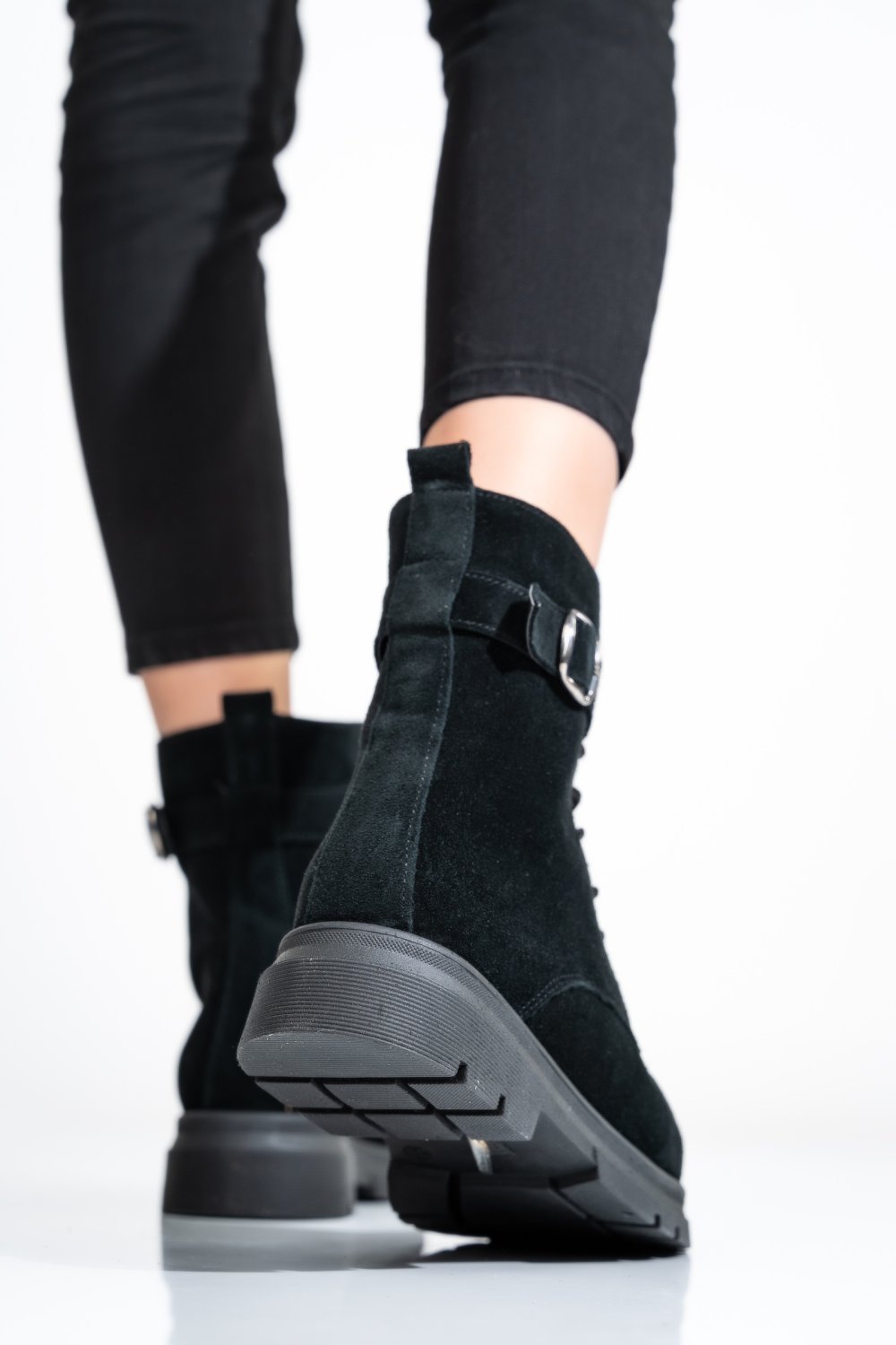 GHETE NEGRE PIELE NATURALA INTOARSA 2S7732-034SP