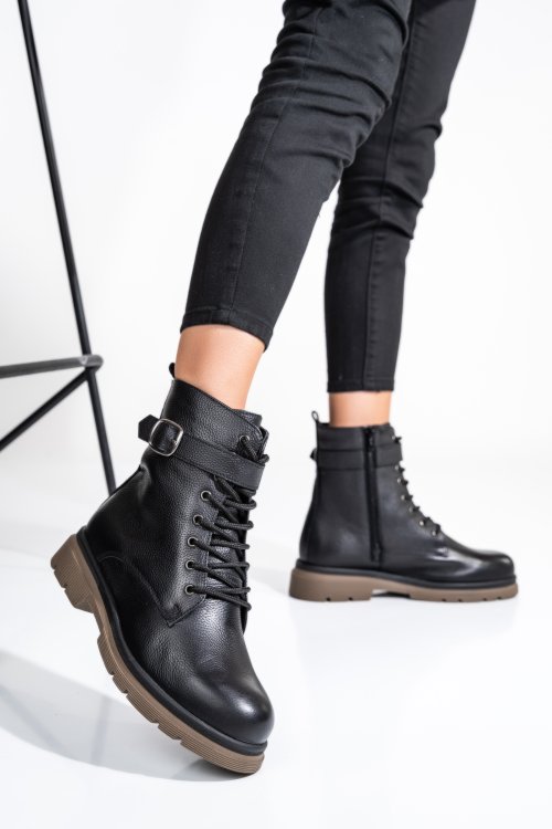 Ghete dama piele naturala negre 2s7732-034fl