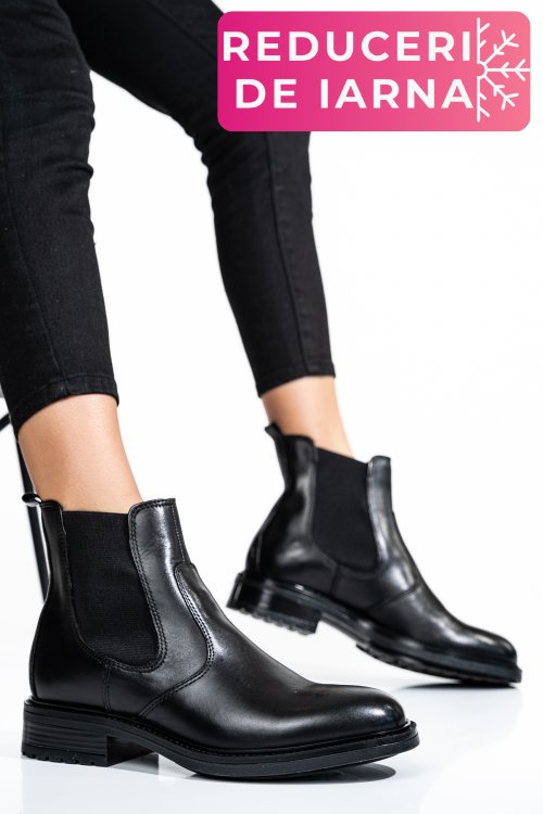 Ghete dama de iarna piele naturala negre ws77h66h03