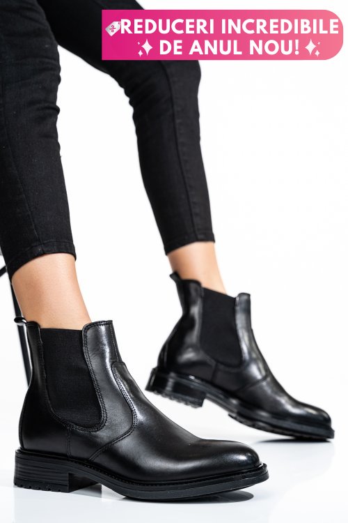 Ghete dama de iarna piele naturala negre ws77h66h03