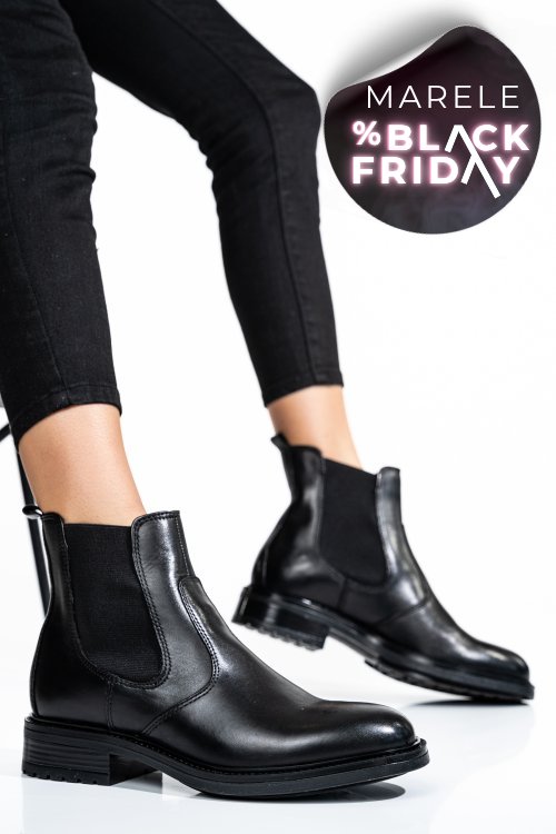 Ghete dama de iarna piele naturala negre ws77h66h03