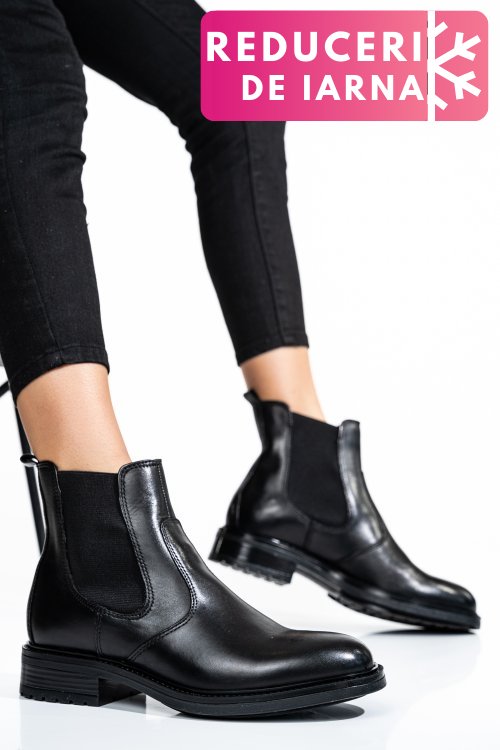 Ghete dama de iarna piele naturala negre ws77h66h03