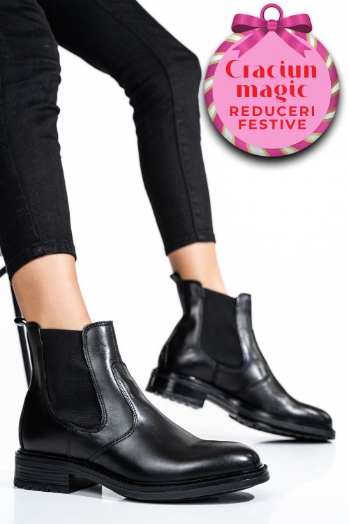 Ghete dama de iarna piele naturala negre ws77h66h03