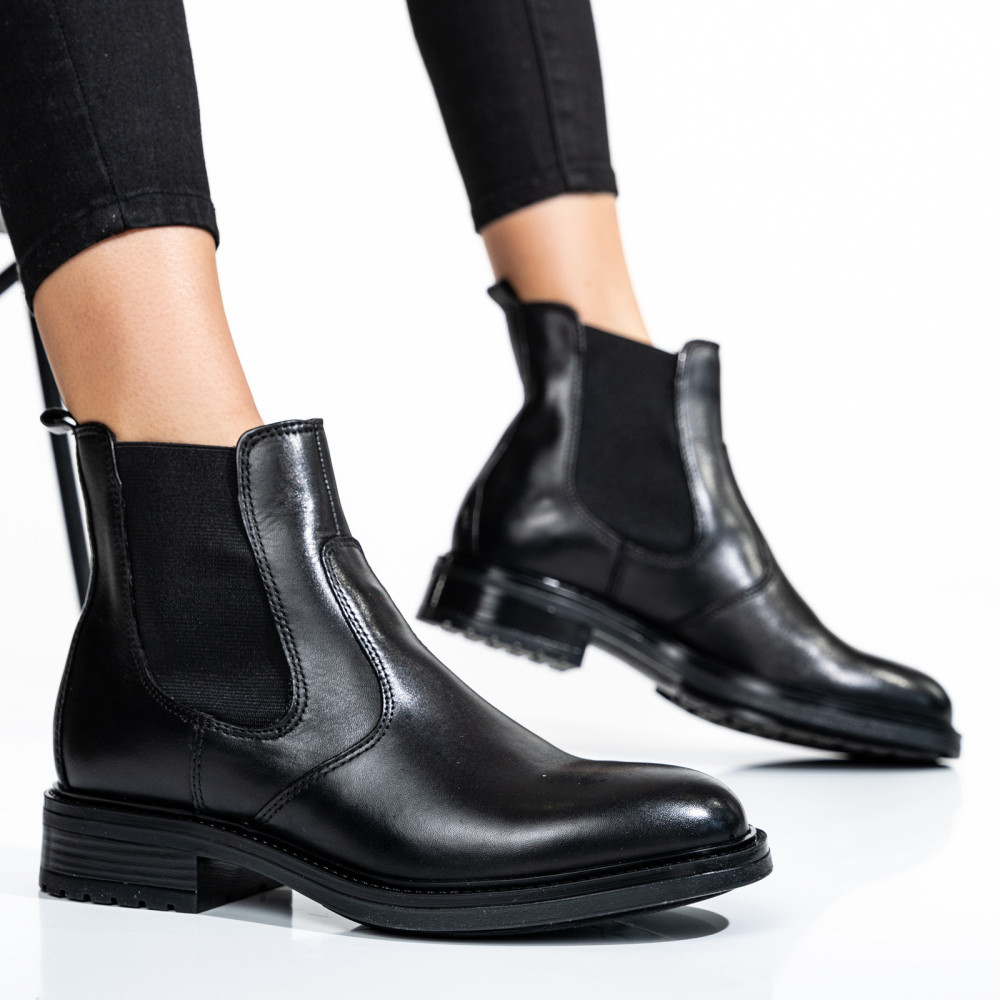 GHETE DAMA DE IARNA PIELE NATURALA NEGRE WS77H66H03