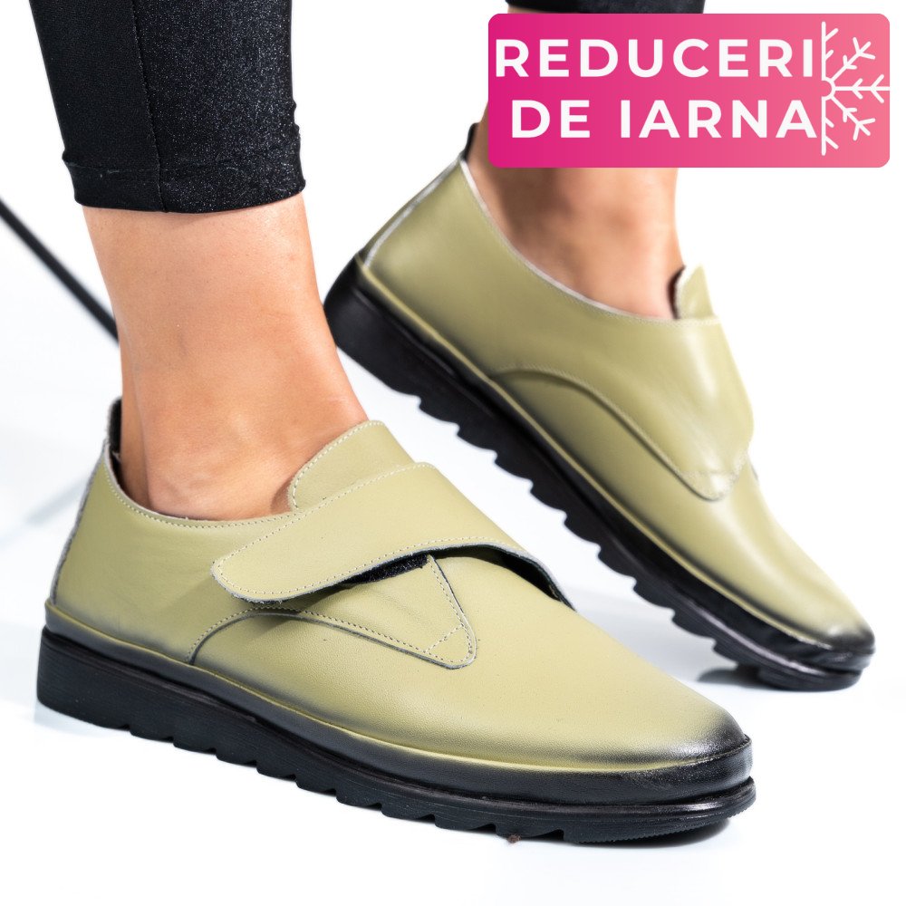 PANTOFI OLIVE PIELE NATURALA APCK700