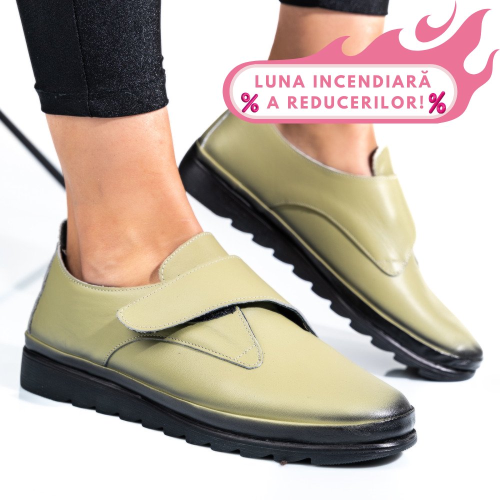 PANTOFI OLIVE PIELE NATURALA APCK700