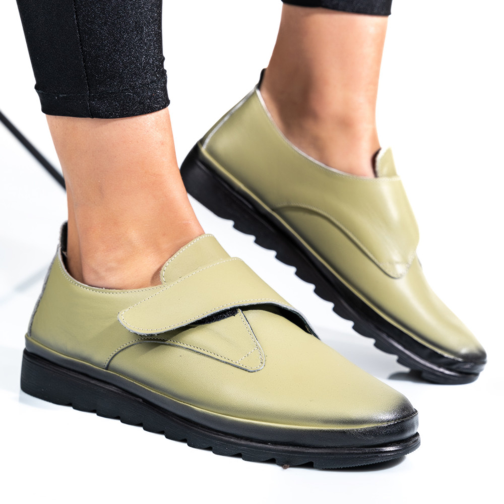 PANTOFI OLIVE PIELE NATURALA APCK700