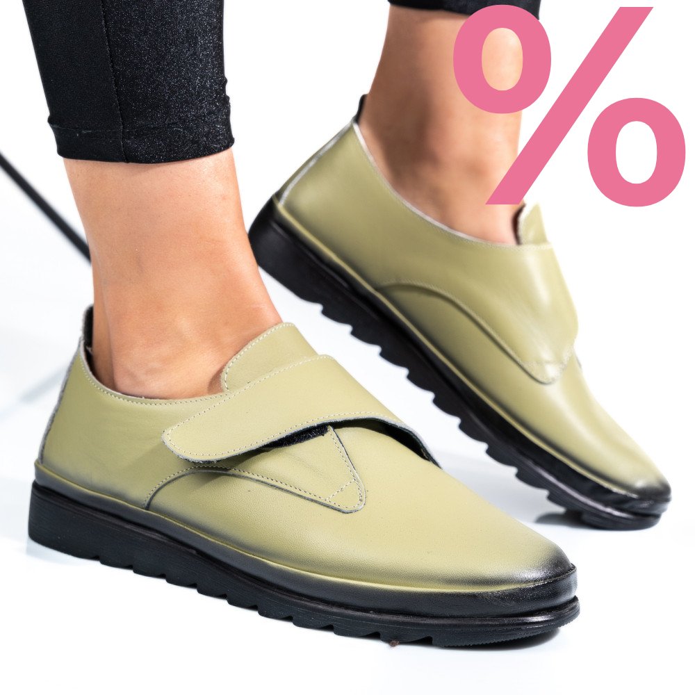 PANTOFI OLIVE PIELE NATURALA APCK700