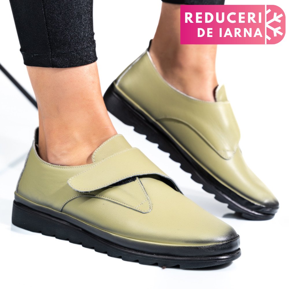 PANTOFI OLIVE PIELE NATURALA APCK700