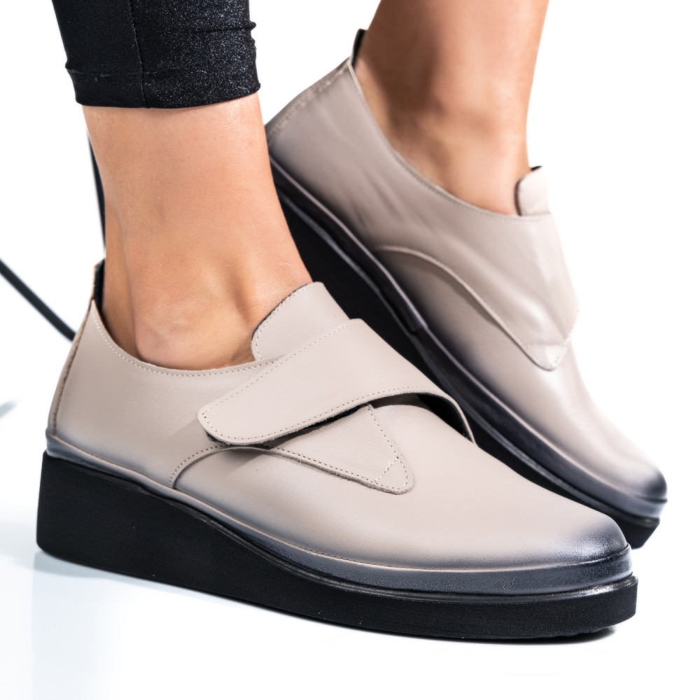 PANTOFI BEJ PIELE NATURALA APCK2265