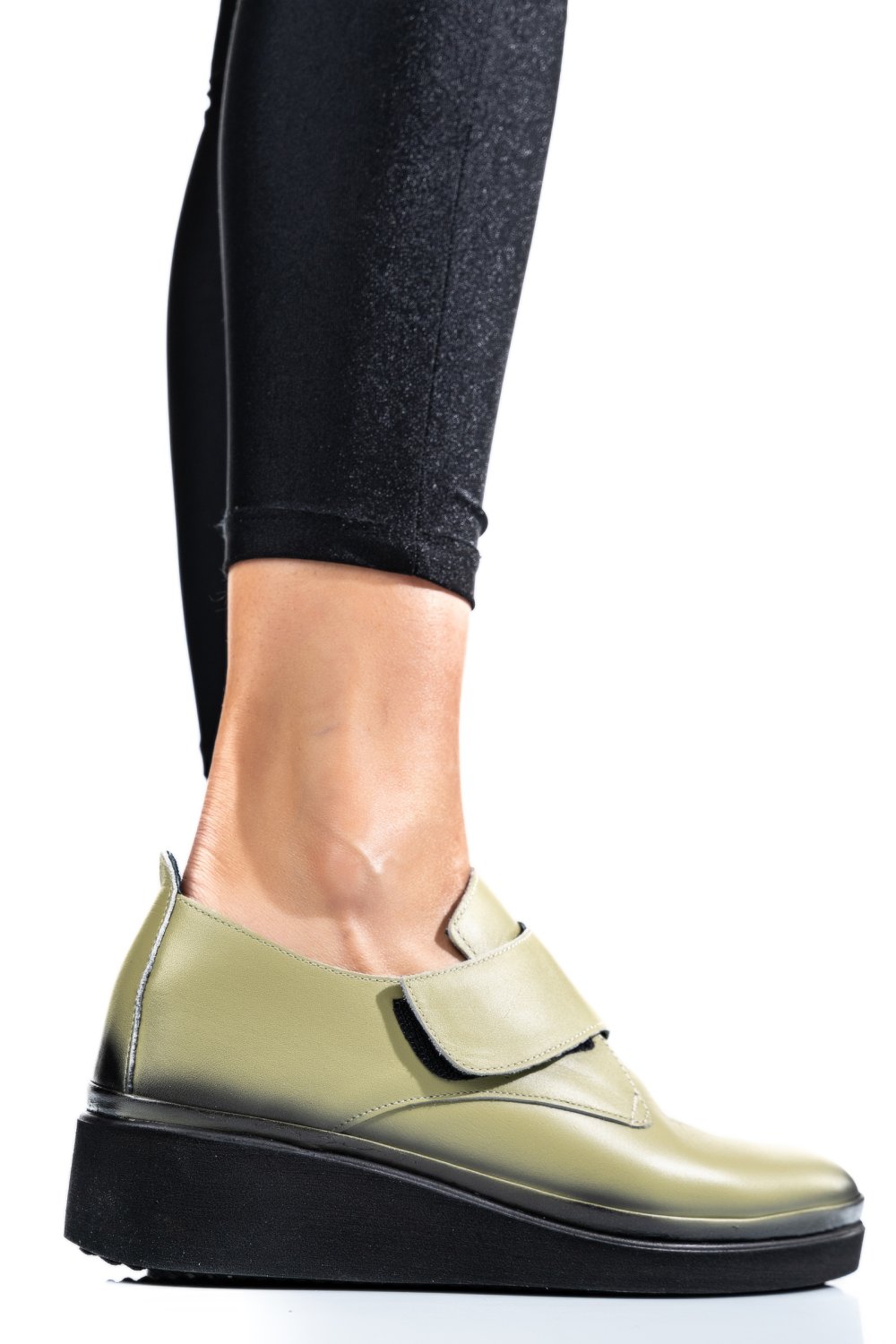 PANTOFI OLIVE PIELE NATURALA APCK2265