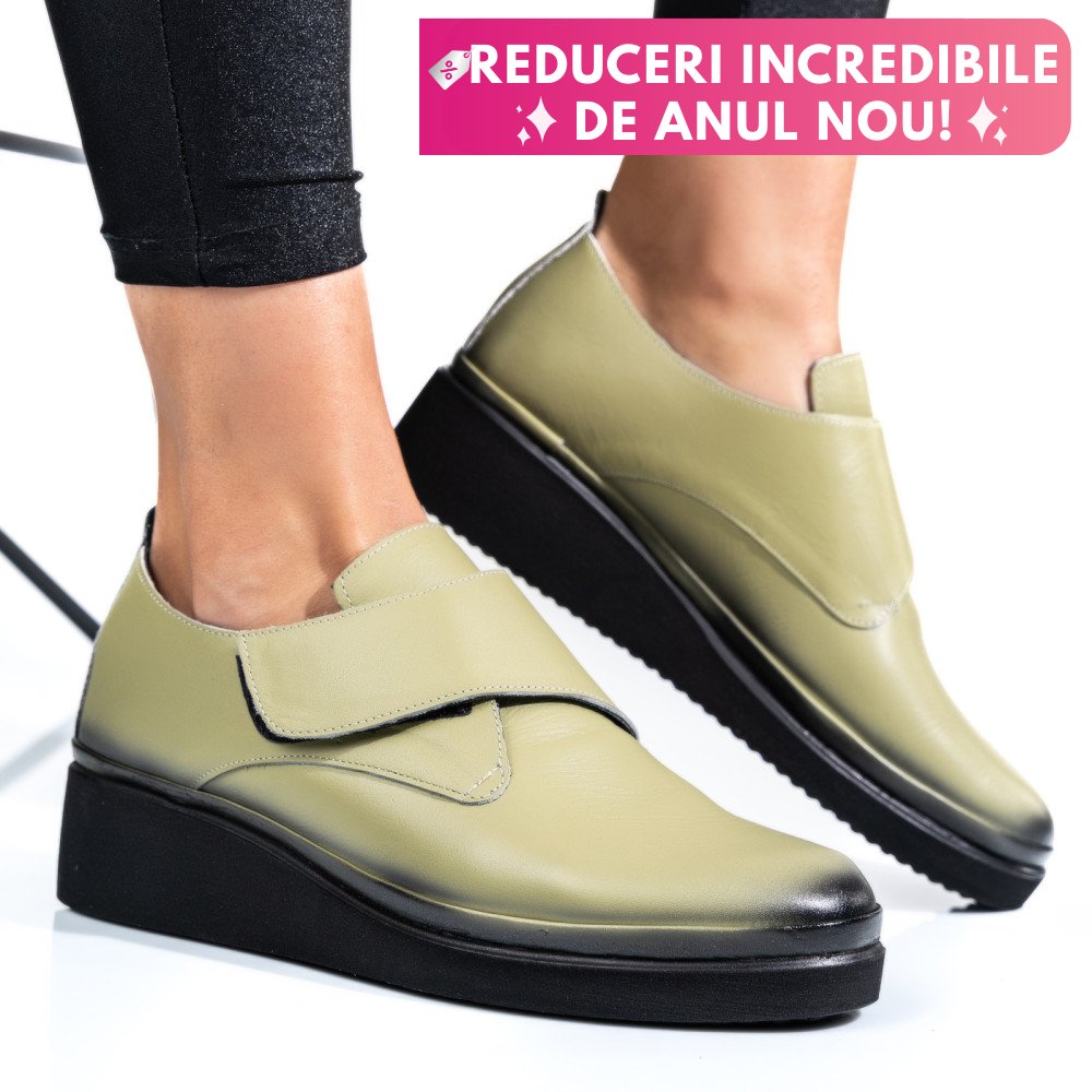 PANTOFI OLIVE PIELE NATURALA APCK2265