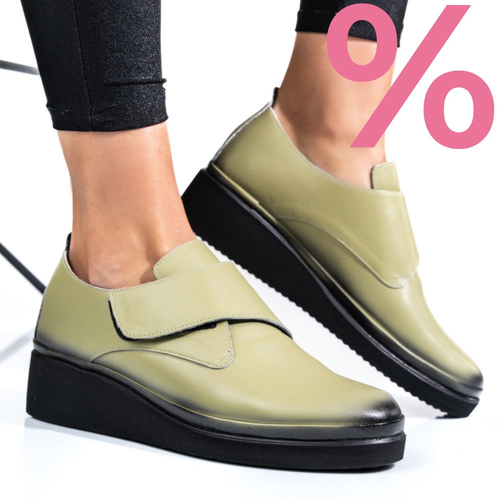PANTOFI OLIVE PIELE NATURALA APCK2265