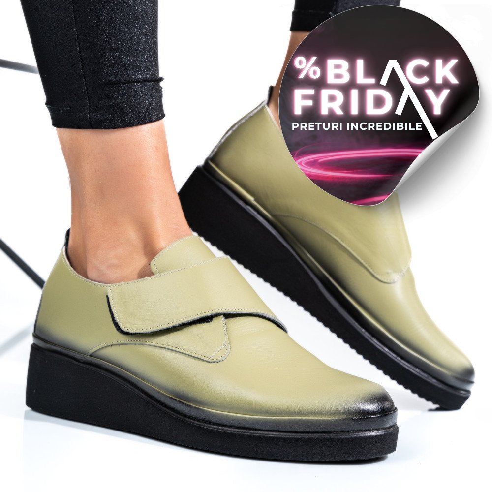 PANTOFI OLIVE PIELE NATURALA APCK2265