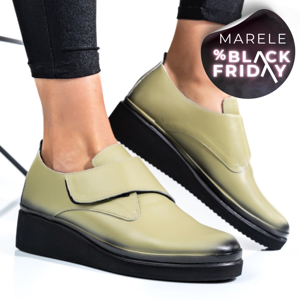 PANTOFI OLIVE PIELE NATURALA APCK2265