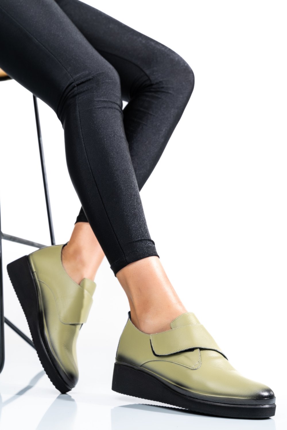 PANTOFI OLIVE PIELE NATURALA APCK2265