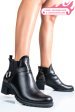 Botine femei piele naturala negru auriu 0s7763