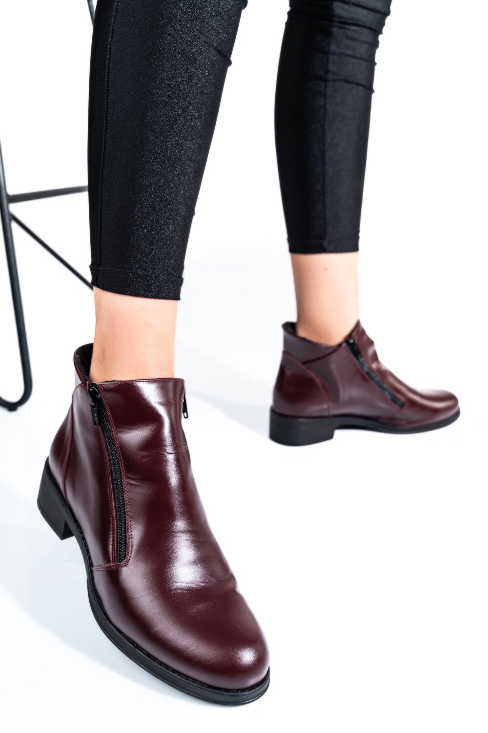 GHETE DAMA PIELE NATURALA BORDO 0S771