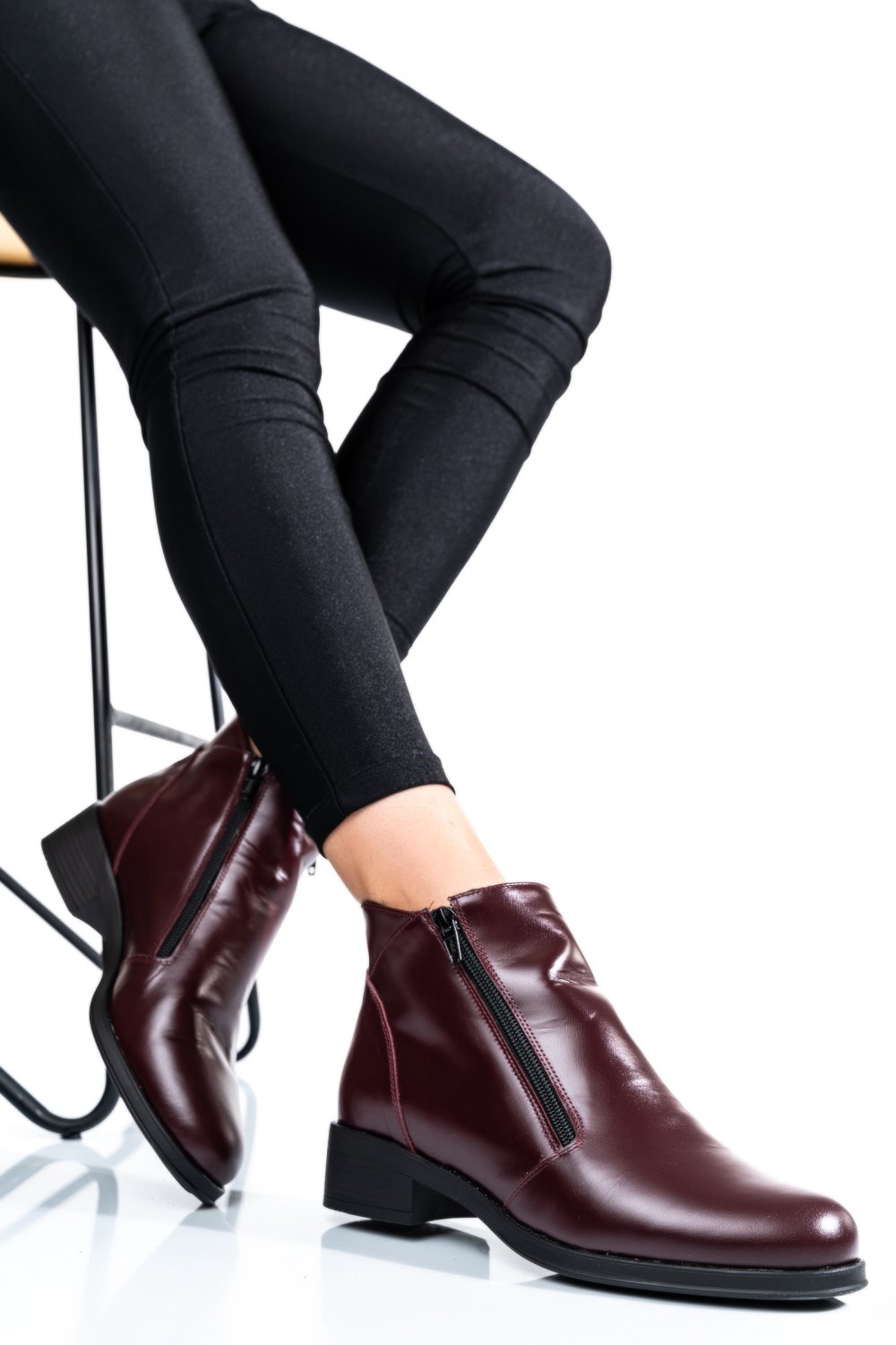 GHETE DAMA PIELE NATURALA BORDO 0S771