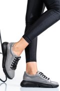 PANTOFI SPORT GRI NEGRU PIELE NATURALA INTOARSA 3S77011B