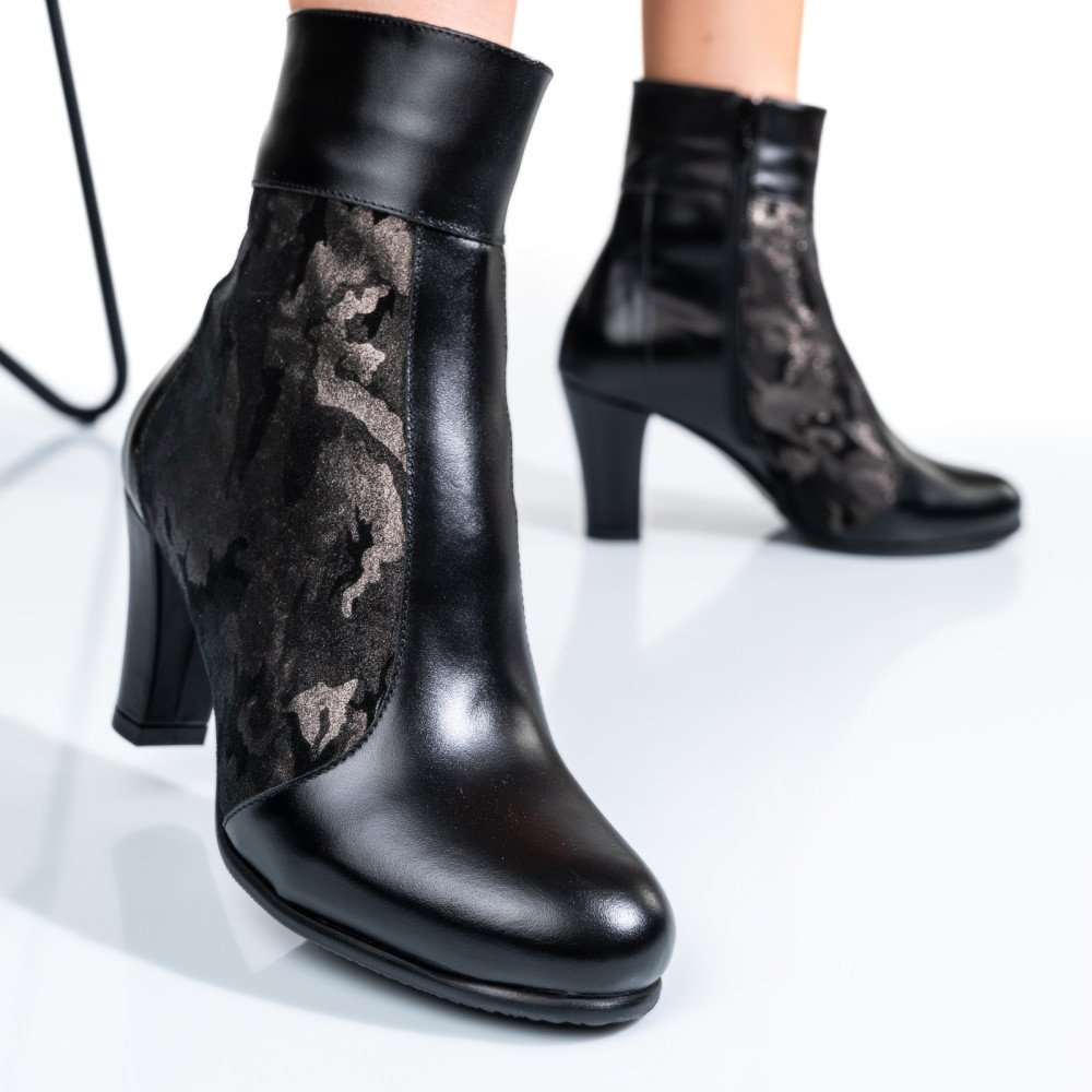 BOTINE DAMA PIELE NATURALA NEGRE 7S7771