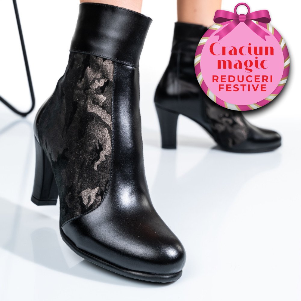 BOTINE DAMA PIELE NATURALA NEGRE 7S7771