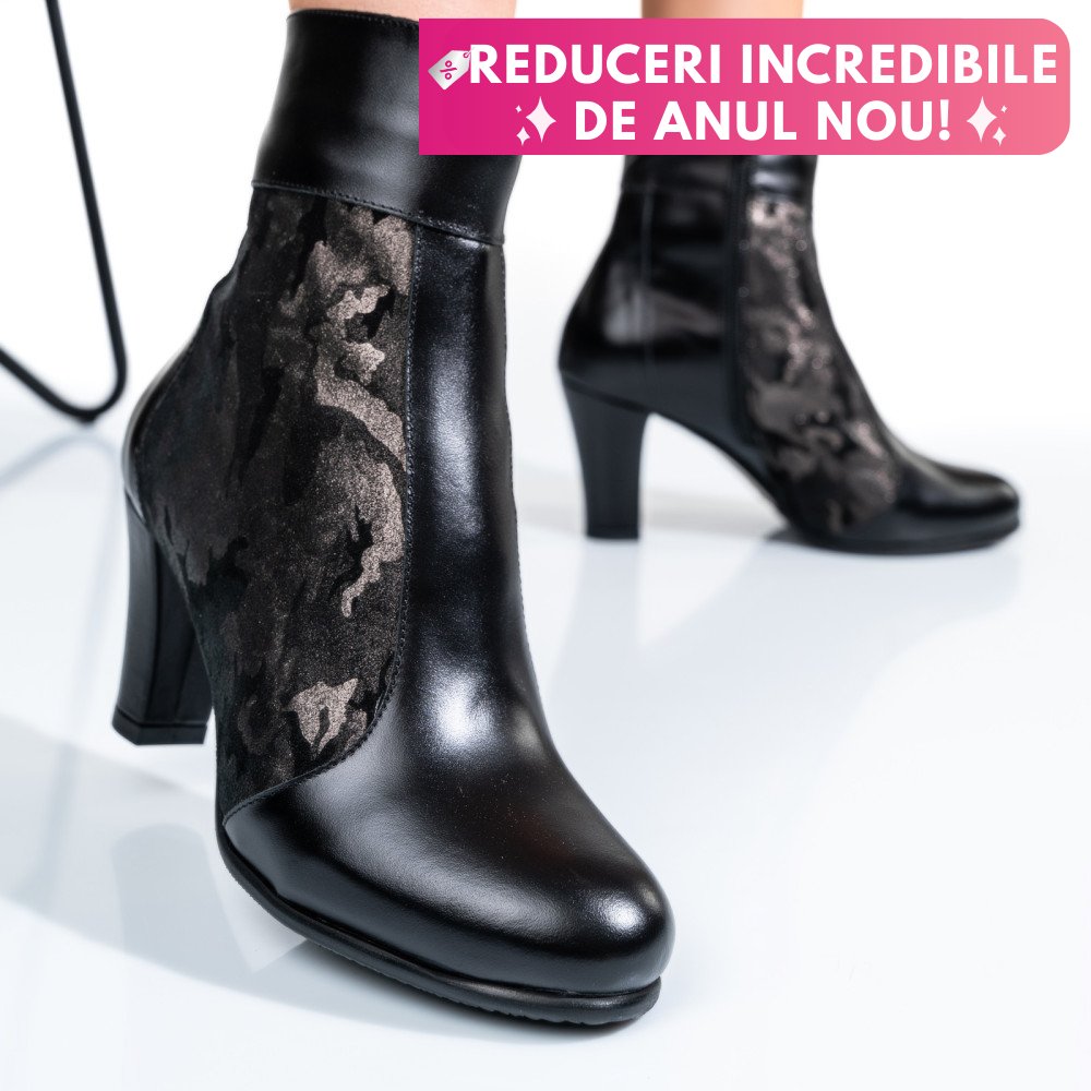 BOTINE DAMA PIELE NATURALA NEGRE 7S7771