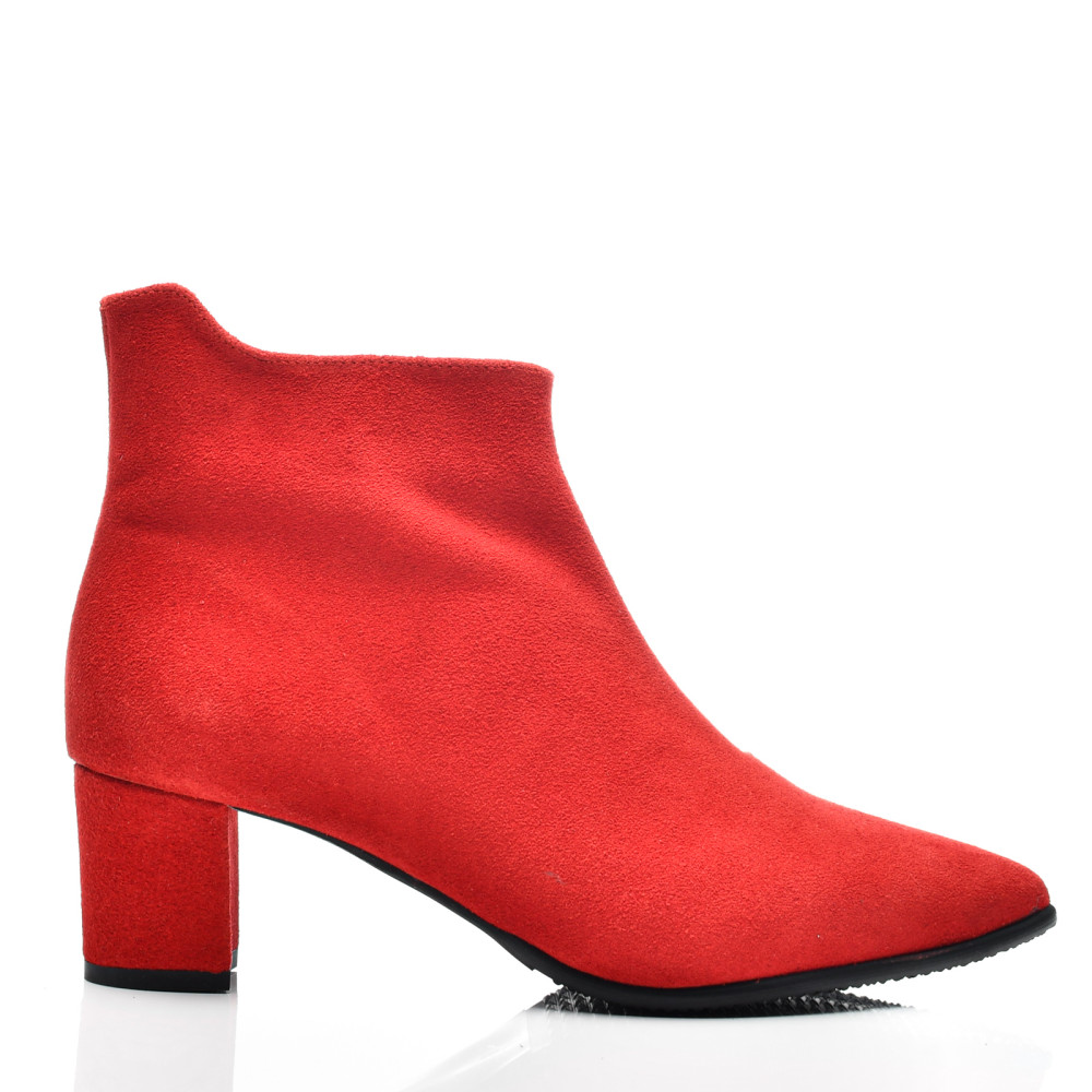 BOTINE DAMA PIELE NATURALA INTOARSA ROSII 7S7723