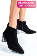 BOTINE DAMA PIELE NATURALA INTOARSA NEGRE 7S7723
