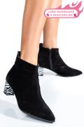 BOTINE DAMA PIELE NATURALA INTOARSA NEGRE 7S7723