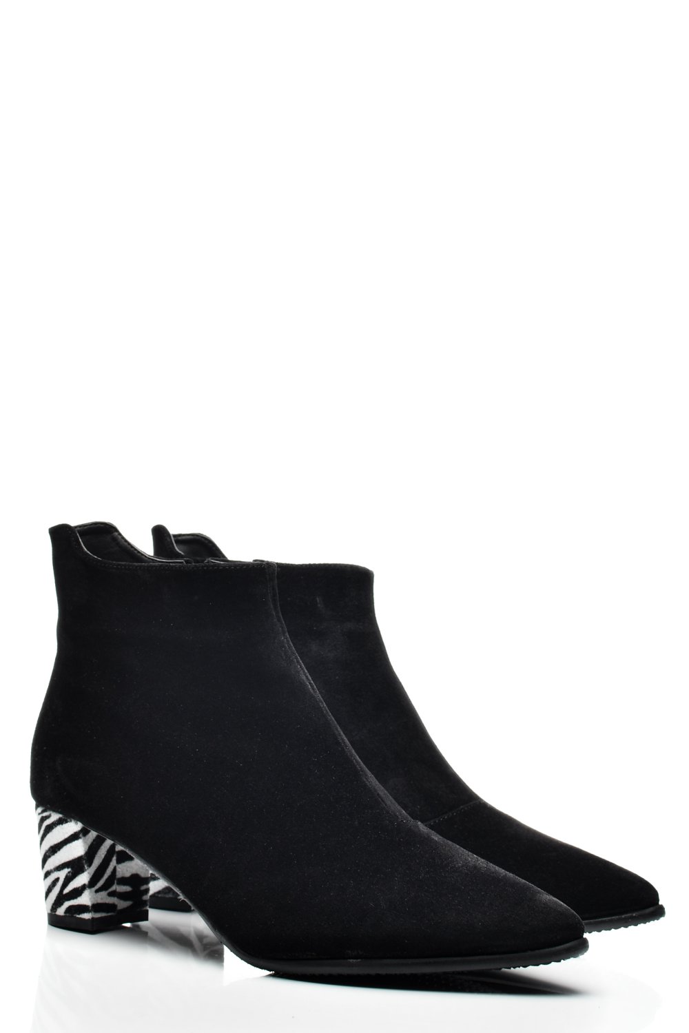 BOTINE DAMA PIELE NATURALA INTOARSA NEGRE 7S7723